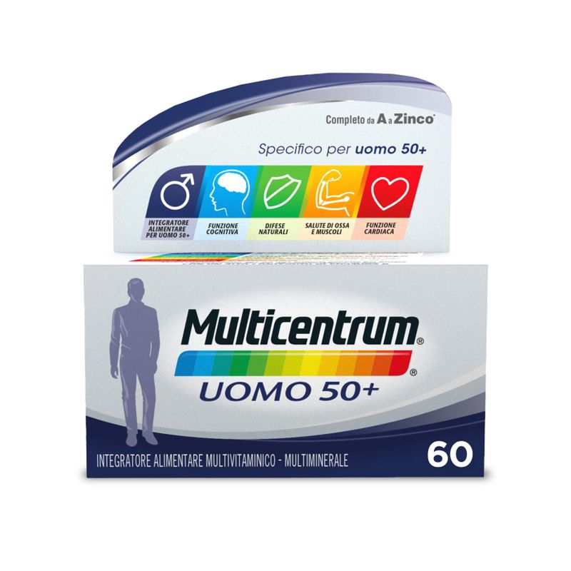 Multicentrum Uomo 50+ Integratore Alimentare Multivitaminico Vitamina D3 C B Zinco Magnesio 60 Cpr-9