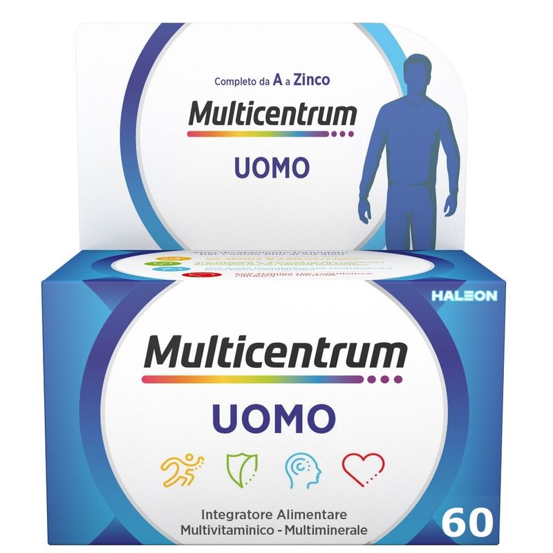 Multicentrum Uomo Integratore Alimentare Multivitaminico Vitamina B D3 A Calcio Magnesio 60 Cpr-1