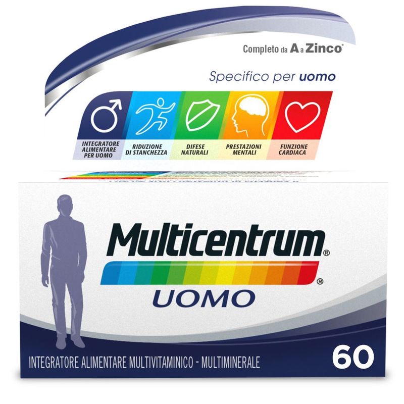 Multicentrum Uomo Integratore Alimentare Multivitaminico Vitamina B D3 A Calcio Magnesio 60 Cpr-9