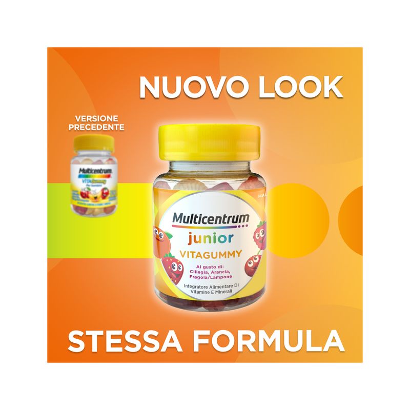 Multicentrum VitaGummy Integratore Vitamine Minerali Bambini 3+ Vitamina D Iodio Ferro 30 Caramelle-2
