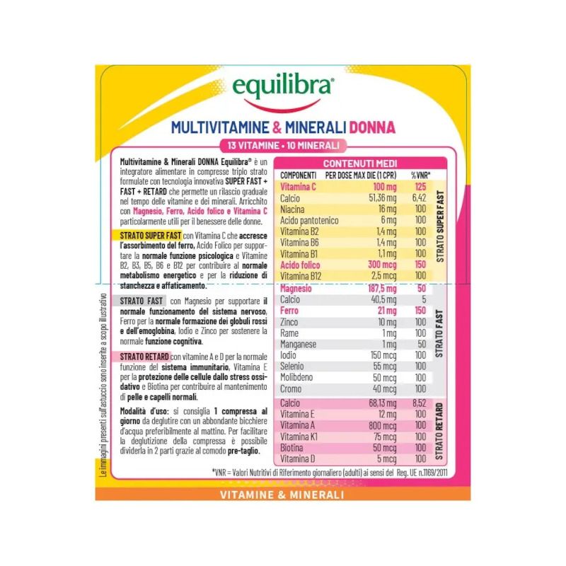 Equilibra Multivitaminico Donna 30 Compresse Triplostrato-2