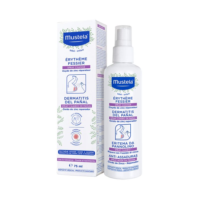 Mustela Spray Cambio riparatore all'ossido di zinco per eritema da pannolino 75ml-1