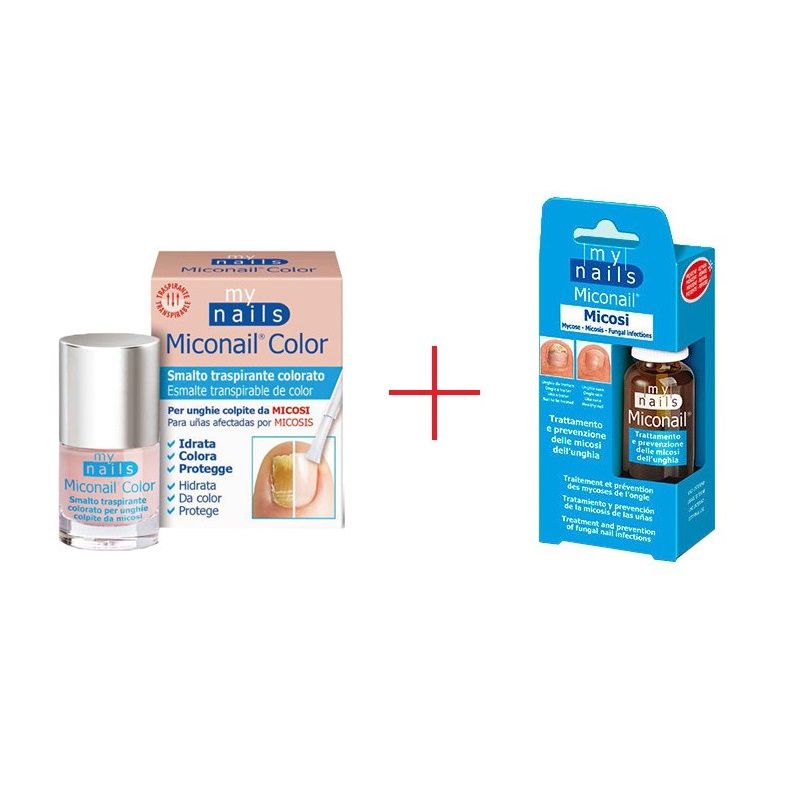 My Nails Miconail Kit Miconail trattamento micosi 10ml + Miconail Color smalto trasparente colorato -1