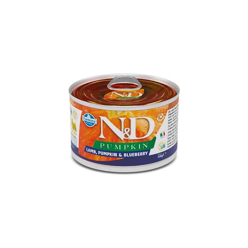 Farmina N&D Pumpkin Mini Agnello Zucca E Mirtillo Cibo Umido Per Cani Adulti Lattina 140g-1