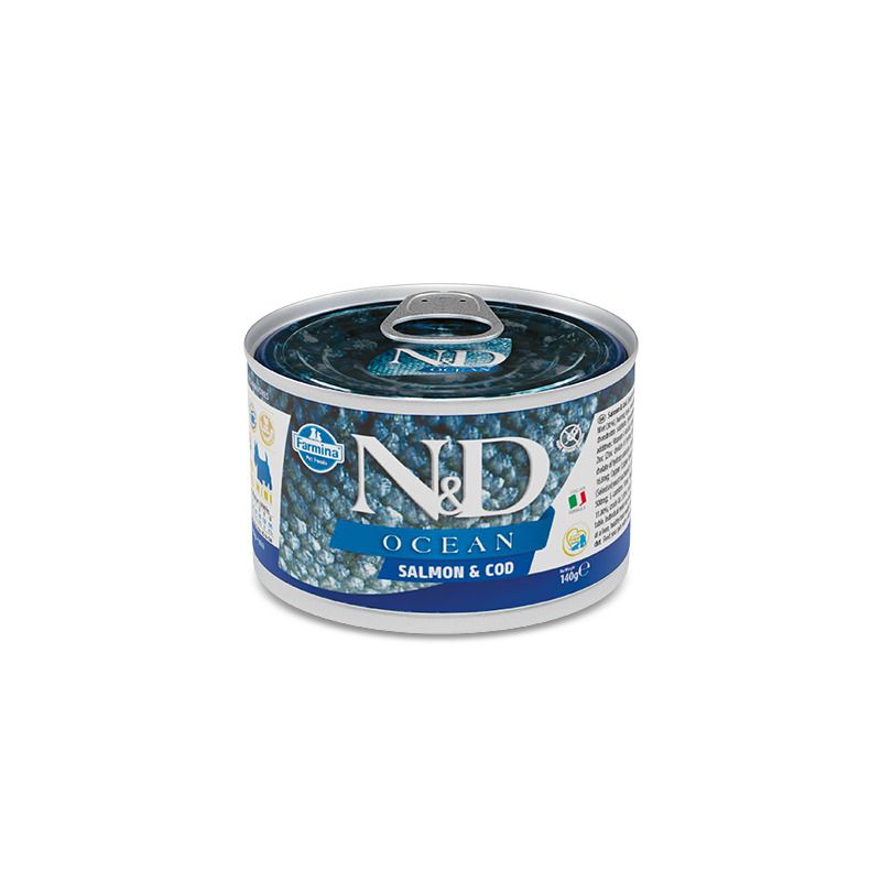 Farmina N&D Ocean Salmone E Merluzzo Cani Adulti Taglia Mini Lattina 140g-1