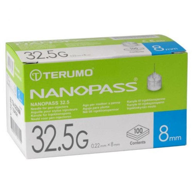 Nanopass Ago Per Penna Insulina 32.5G 8mm 100 Pezzi-1