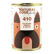 Natural Code 410 Cibo Umido Salmone Aringa Zucca Per Cani Adulti Scatoletta 400g-1