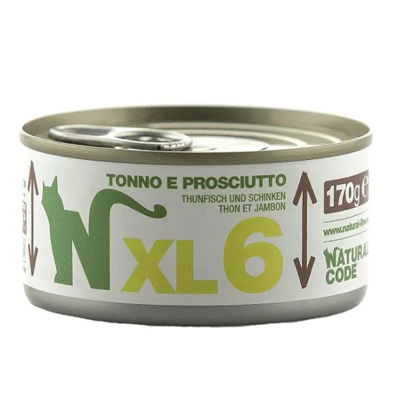 Natural Code XL6 Per Gatti Adulti Tonno E Prosciutto 170g-1