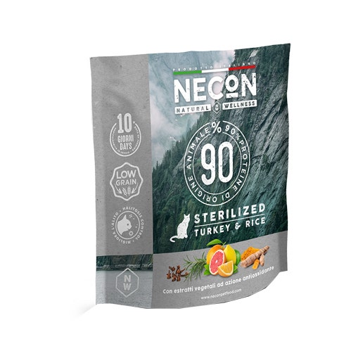 Necon NW Crocchette Gatto Sterilizzato Tacchino E Riso 400 gr-1