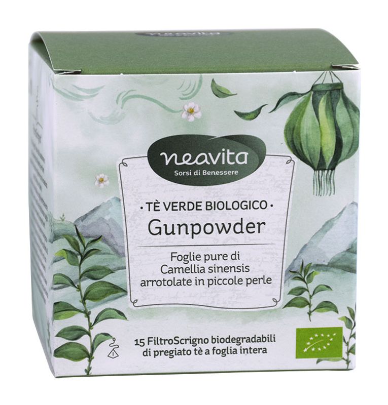 Neavita Gunpowder Tè verde biologico 15 filtroscrigno-1