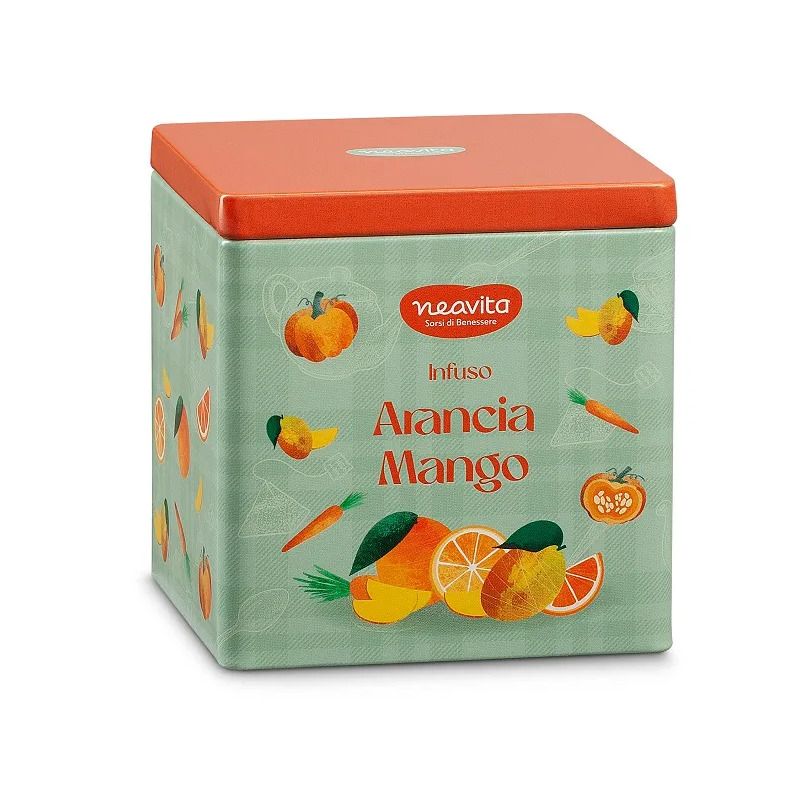 Neavita Infuso Arancia E Mango 10 Filtroscrigno In Square Tin Happy Fruits Verde-1