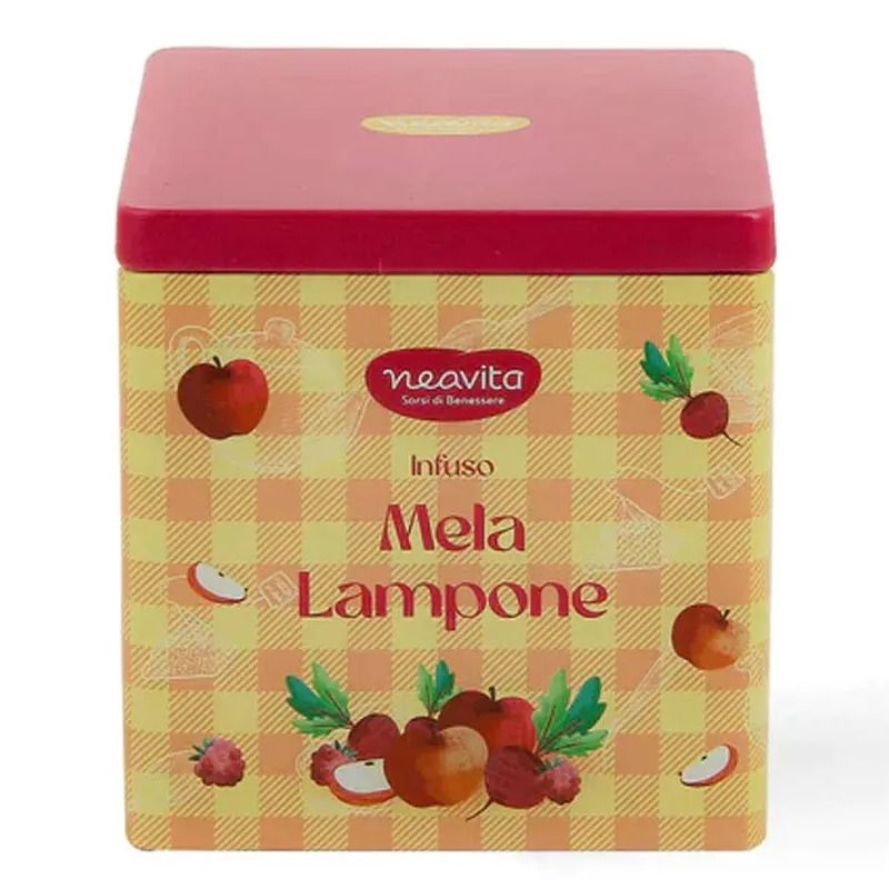 Neavita Infuso Mela E Lampone Bio 10 Filtroscrigno In Square Tin Happy Fruits Giallo-1
