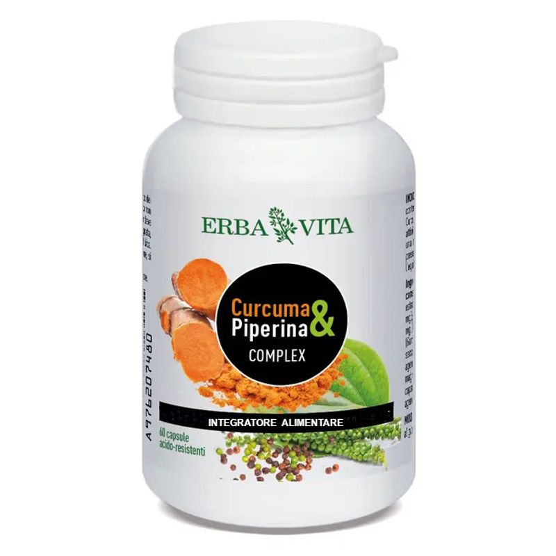 Erba Vita Curcuma & Piperina Complex per il controllo del peso 60 capsule-1