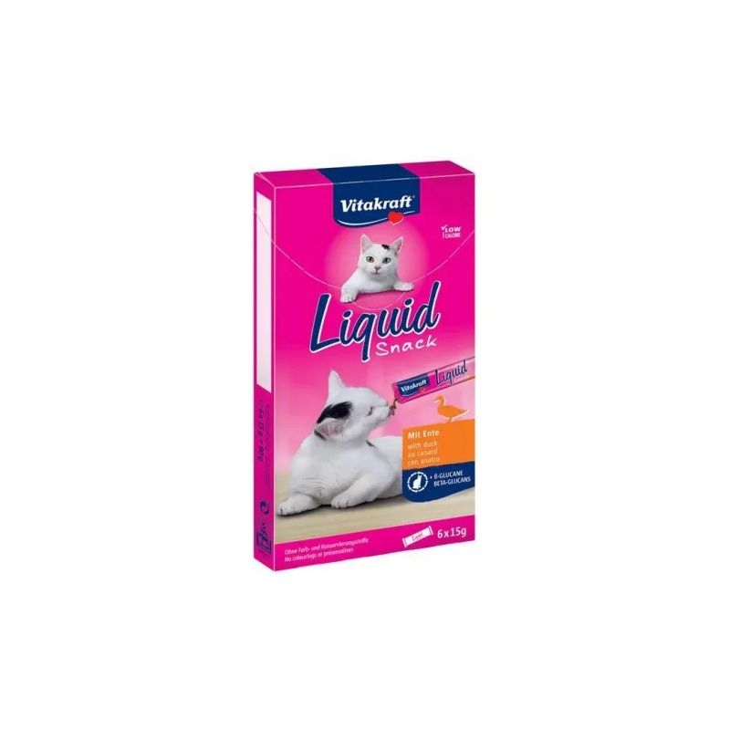 Vitakraft Liquid Snack Gusto Anatra Con Beta-Glucani Per Gatti Adulti Bustine 6x15g-1