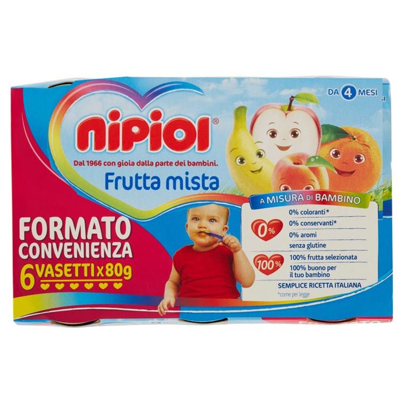 Nipiol Omogeneizzato Frutta Mista 6x80g 4Mesi+-1
