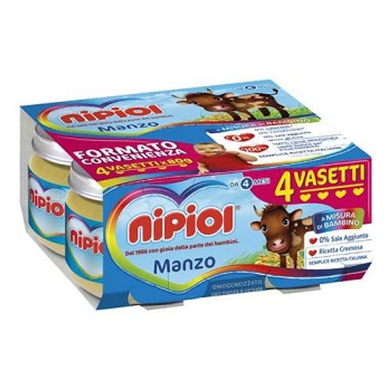 Nipiol omogeneizzato gusto manzo 4 mesi+ 4x120g-1