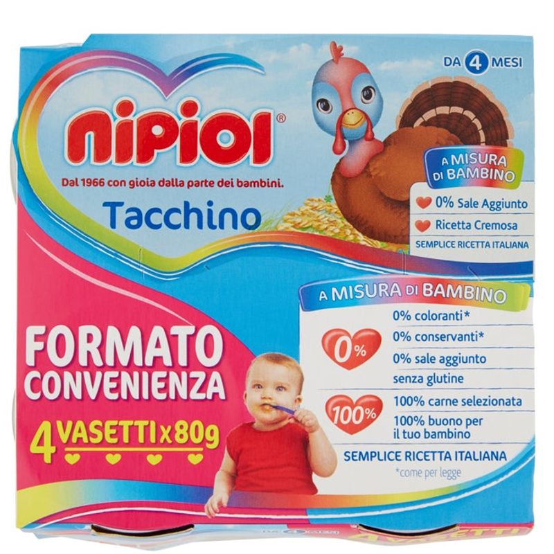 Nipiol Omogeneizzato Tacchino 4x80g-1