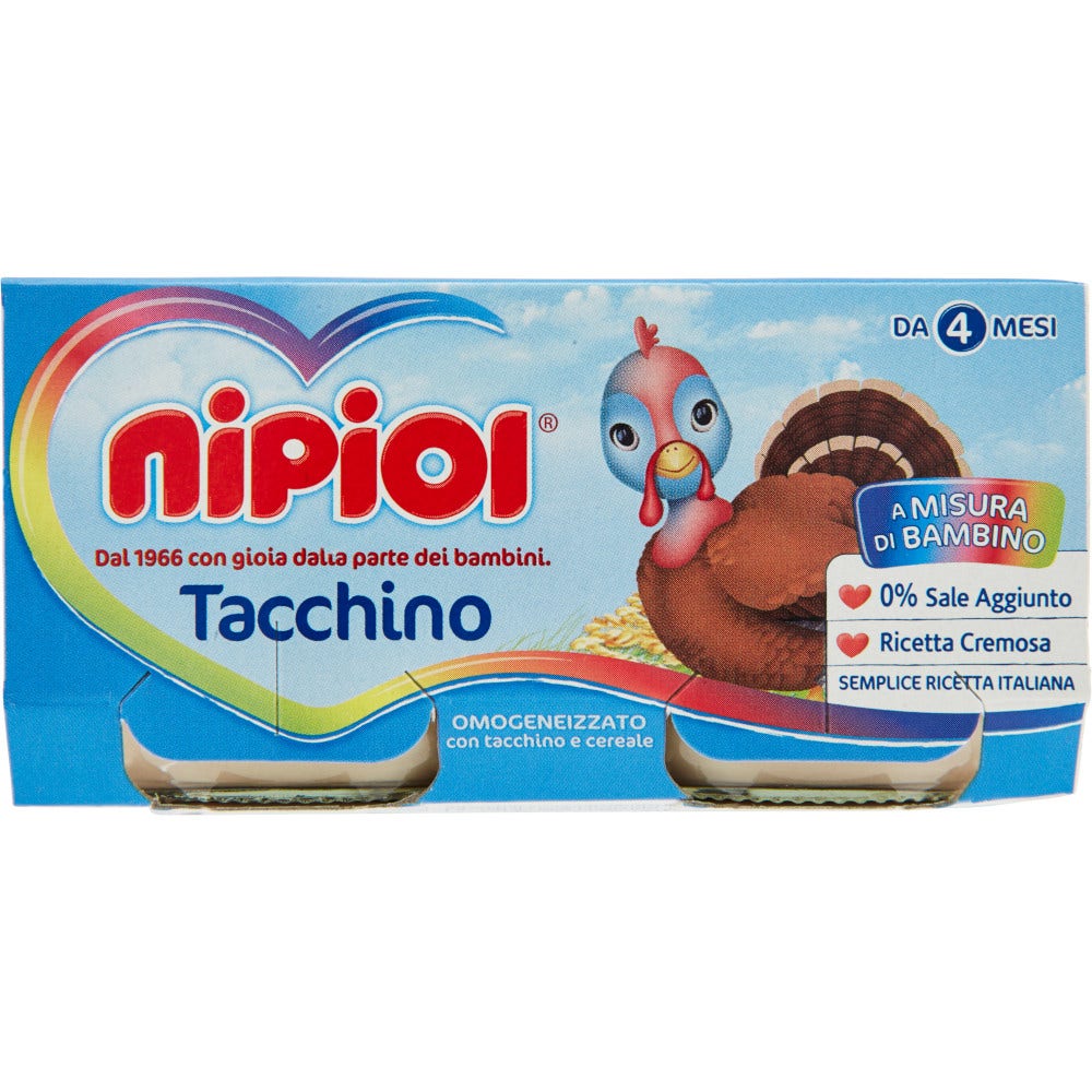 Nipiol Omogeneizzato Tacchino 2x80g 4Mesi+-1