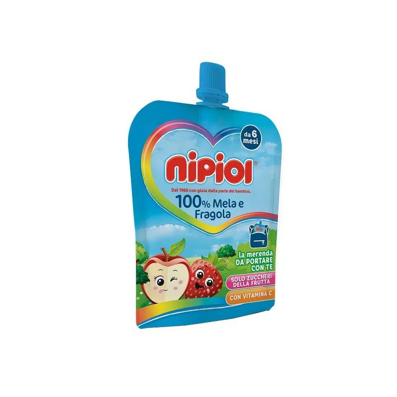 Nipiol Purea di Frutta pouch gusto mela e fragola 85g-1