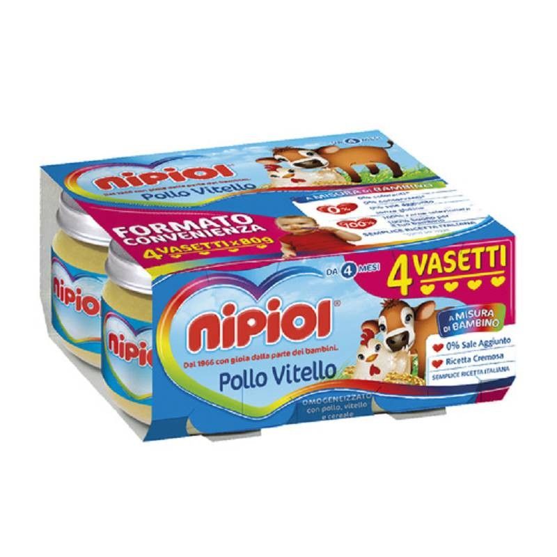 Nipol Omogeneizzato Pollo/Vitello 4x80g 4Mesi+-1