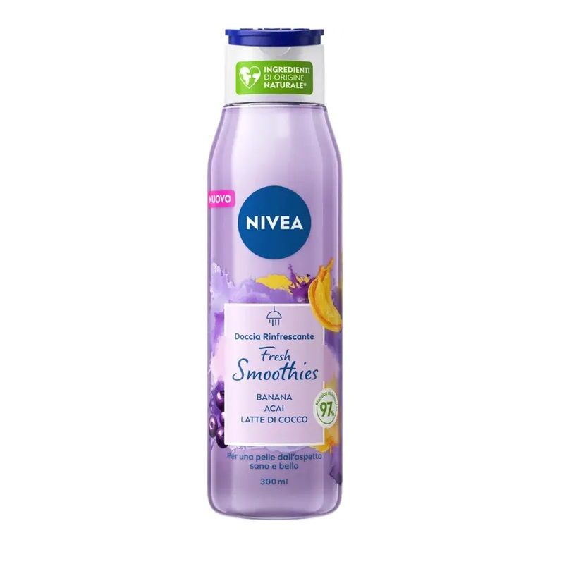 Nivea Fresh Smoothies bagno doccia acai banana latte di cocco 300ml-1
