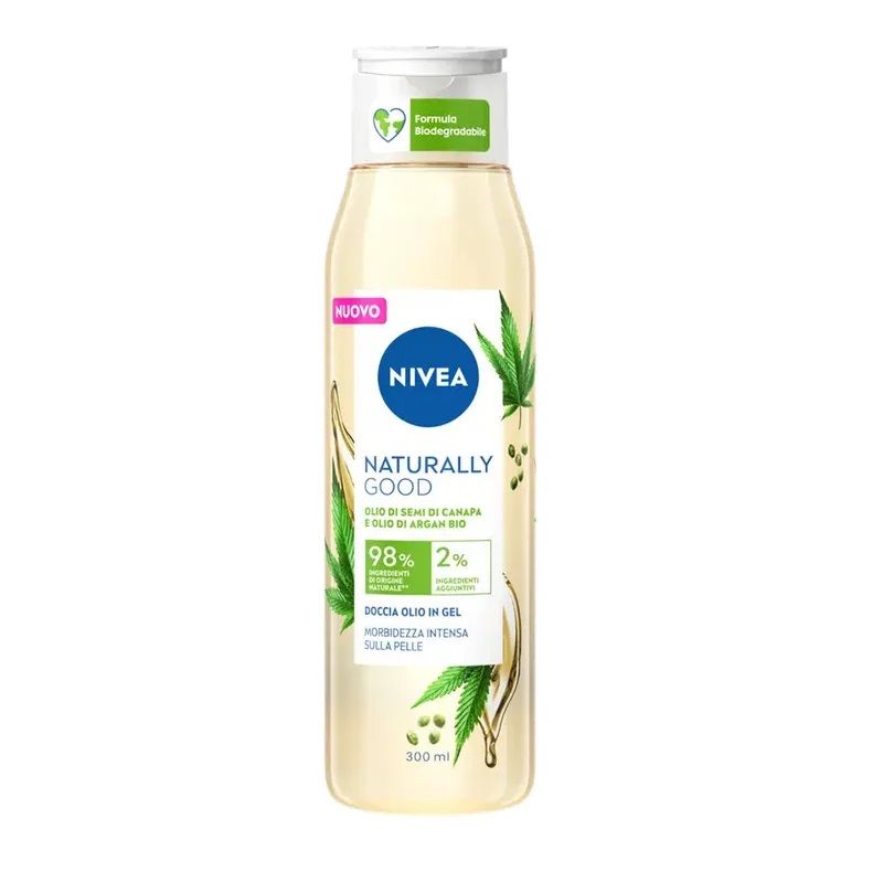 Nivea Naturally Good doccia-olio in gel ai semi di canapa 300ml-1