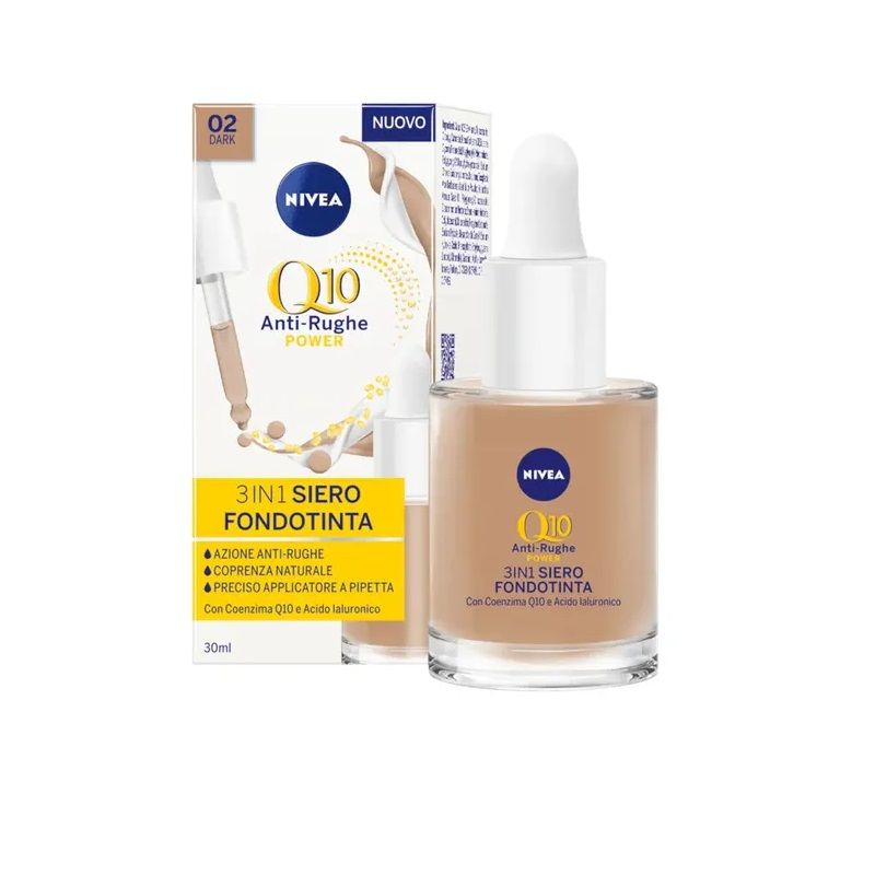 Nivea Face Q10 Antirughe Power 3In1 Siero Fondotinta Dark 30ml-1