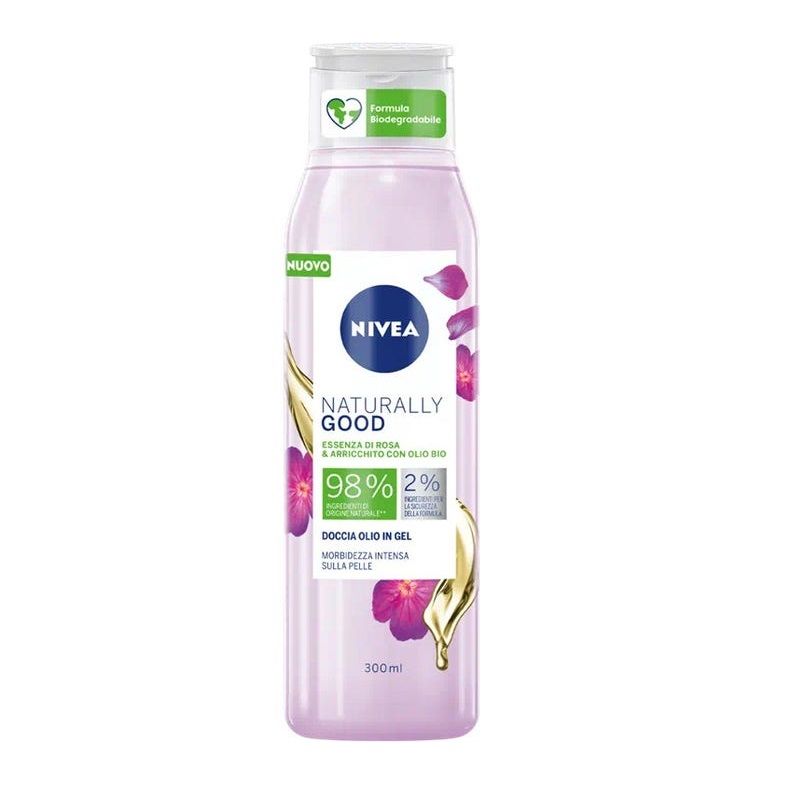 Nivea Naturally Good Doccia Olio Rosa 300ml-1