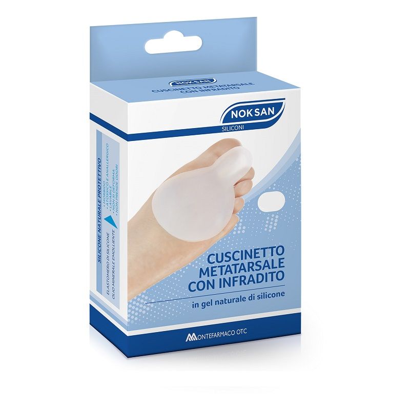 Noksan Cuscinetto Metatarsale con Infradito in gel naturale di silicone Tg L/XL da 2 pezzi-1