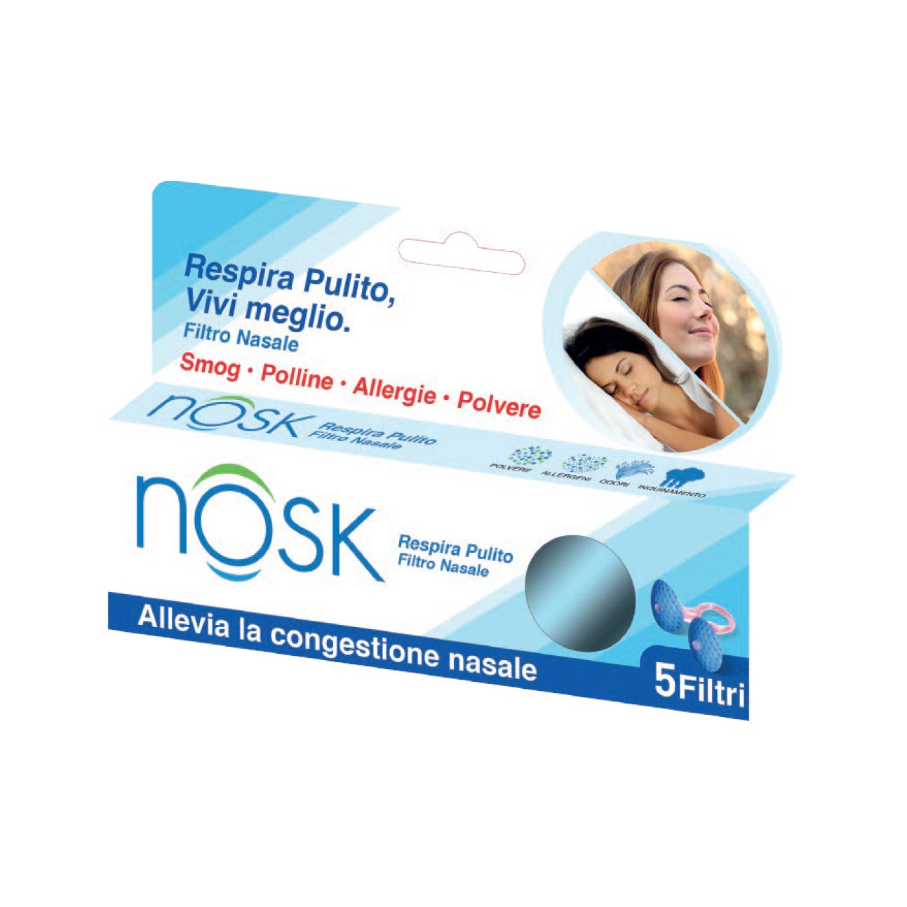 Nosk Filtro Nasale Respira Pulito 5 Filtri-1
