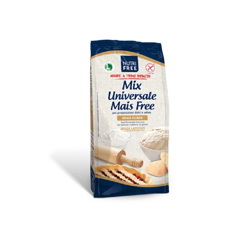 NT Food Nutrifree Bio Mix Universale Mais Free farina per pane pasta e pizza senza glutine 800g-1