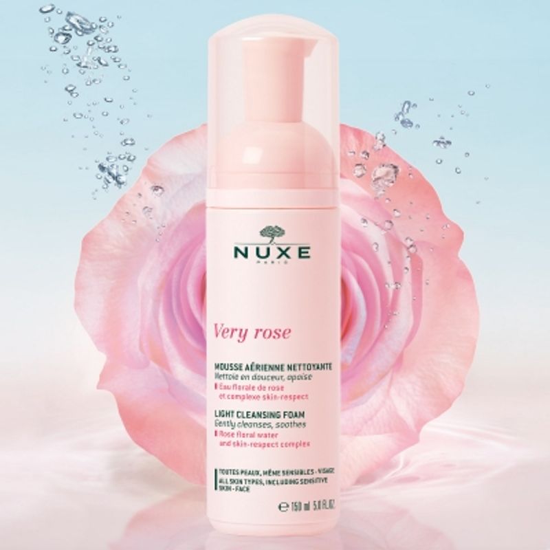 Nuxe Very Rose Mousse Leggera Detergente acqua di rosa 150ml-2