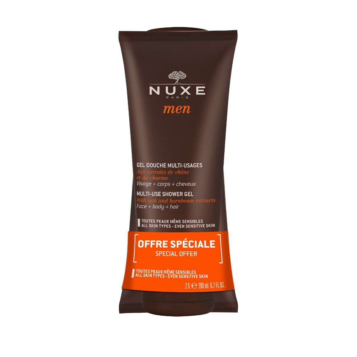 Nuxe Men Duo Gel Doccia 3 in 1 viso corpo e capelli 2x200ml-2