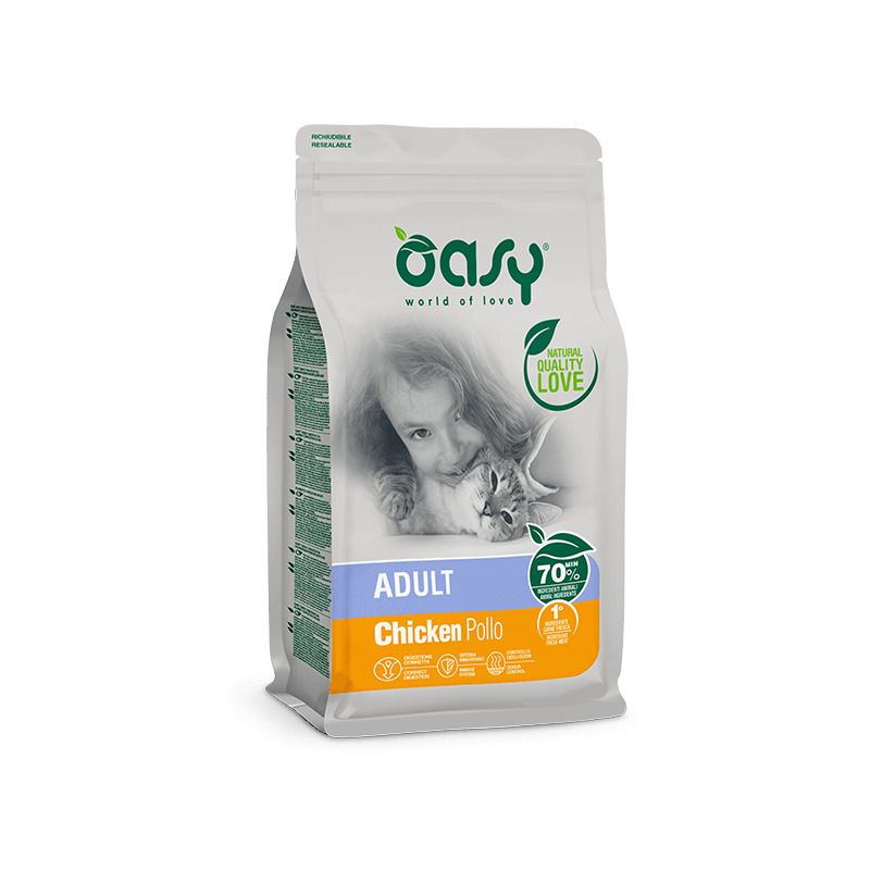 Oasy Dry Crocchette Di Pollo Per Gatti Adulti Sacco 1,5Kg-1