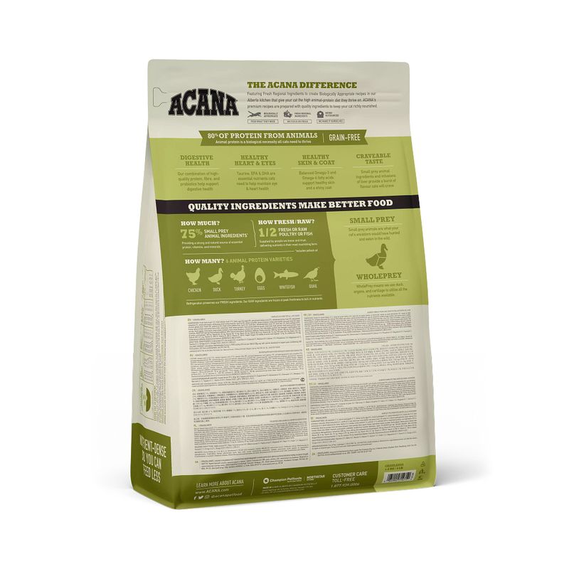 Acana Gatto Grasslands All Life Stages Crocchette Pollo E Anatra Sacco 1,8kg-2