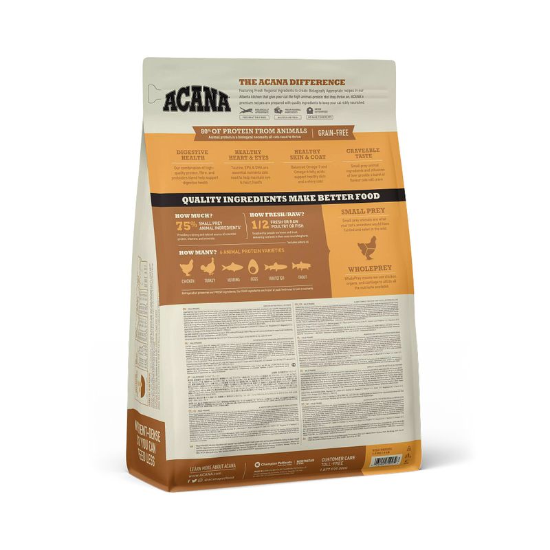 Acana Gatto Wild Prairie All Life Stages Crocchette Pollame e Pesce Sacco 340g-2