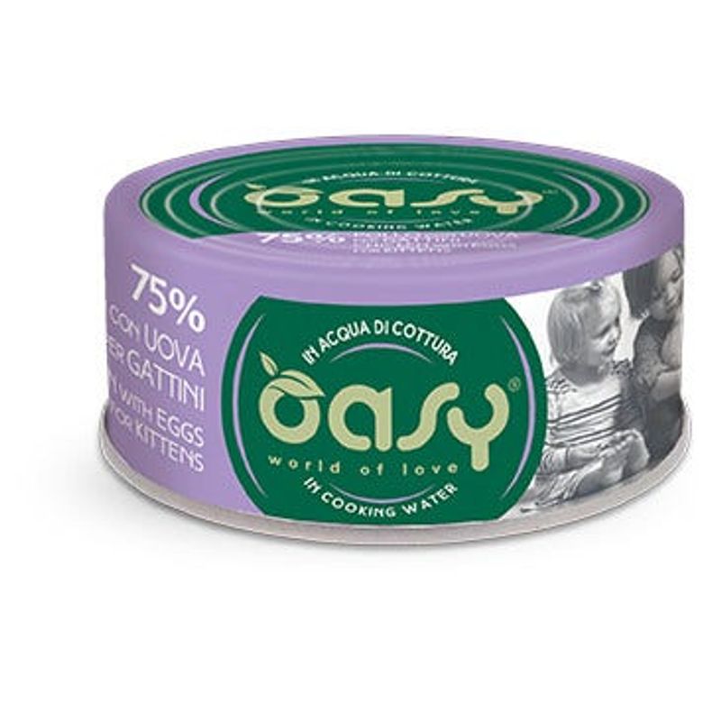 Oasy Wet Cat More Love Pollo Con Uova Per Gattini Lattina 70g-1
