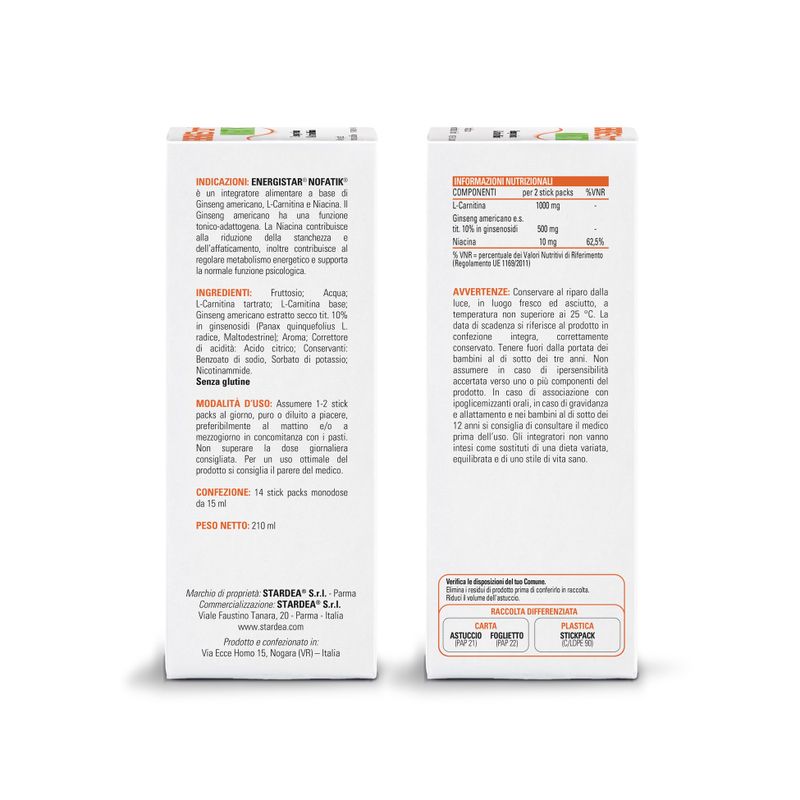 Energistar Nofatik integratore alimentare 14 Stickpack-2