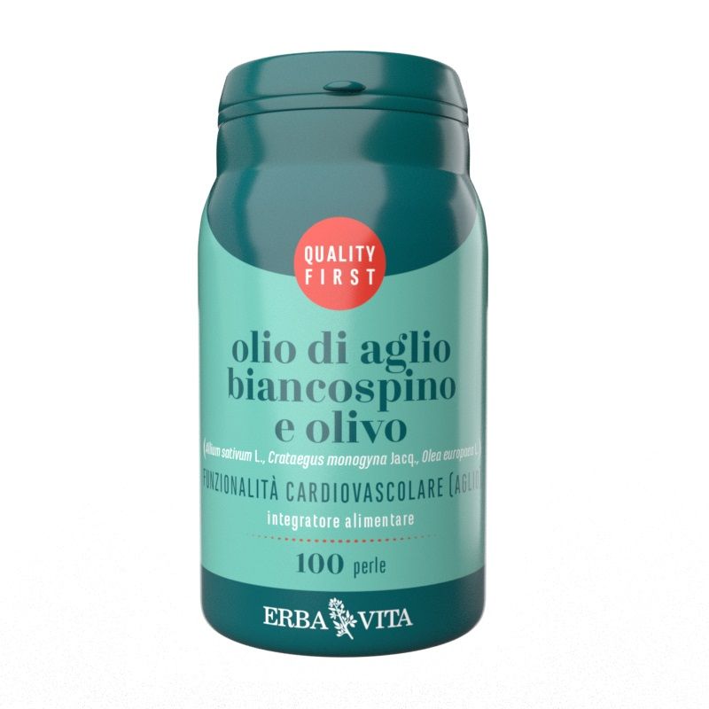 Erba Vita Olio di Aglio Biacospino e Olivo per la funzinalità cardiovascolare 100 perle-1