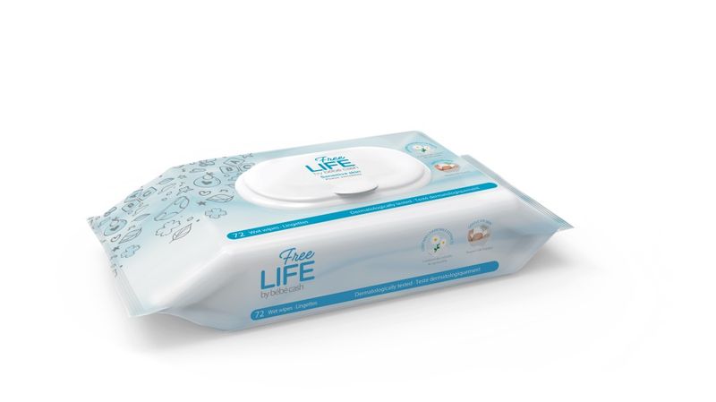 Bebecash Freelife Sensitive Skin salviettine per neonati 72 pezzi-1