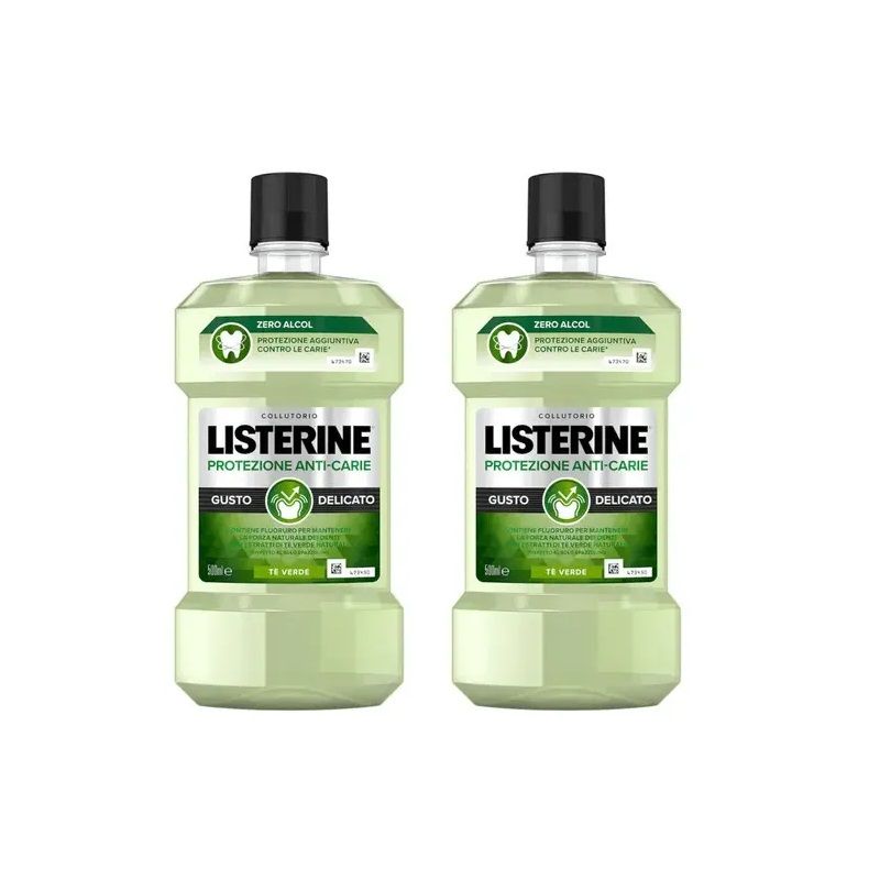 Listerine Protezione Anti-Carie collutorio gusto delicato 2x500ml-1