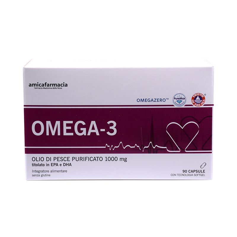 Amicafarmacia Omega 3 integratore alimentare utile per la funzionalità cardiaca 90 capsule-1