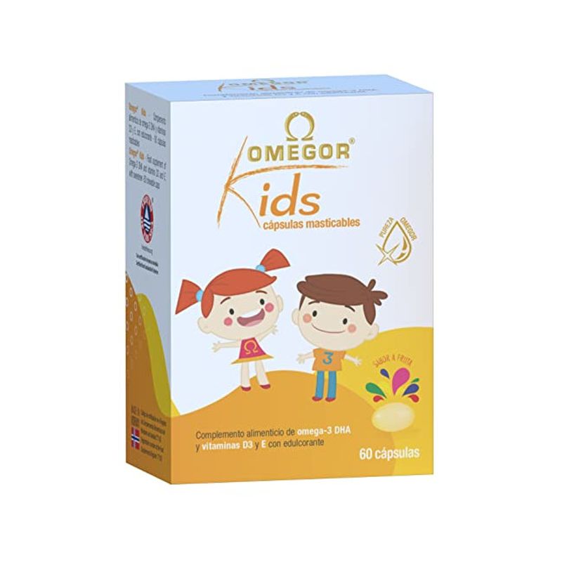 Omegor Kids con Omega-3 DHA e vitamine 60 capsule masticabili gusto tutti i frutti-1