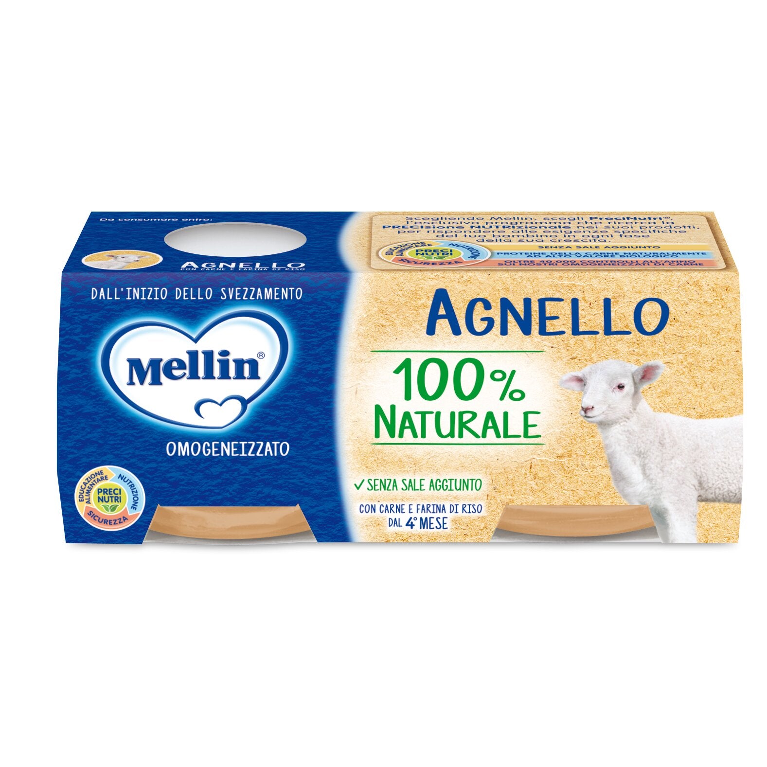 Mellin Omogeneizzato Agnello 4mesi+ 2x80g-2
