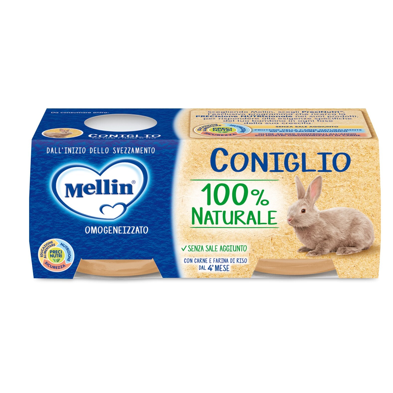 Mellin Omogeneizzato Coniglio 4mesi+ 2x120g-2