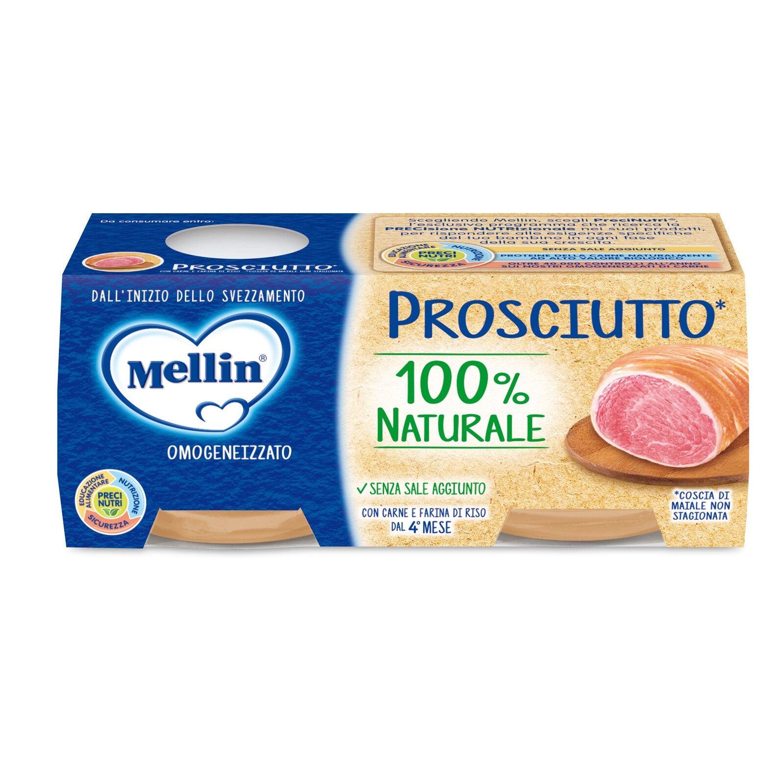 Mellin Omogeneizzato Prosciutto 2X80g-2