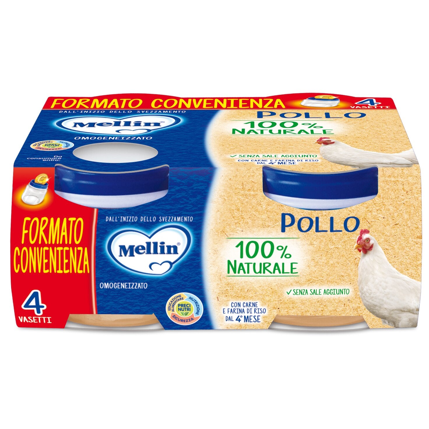 Mellin Omogeneizzato Pollo formato convenienza 4x80g-2