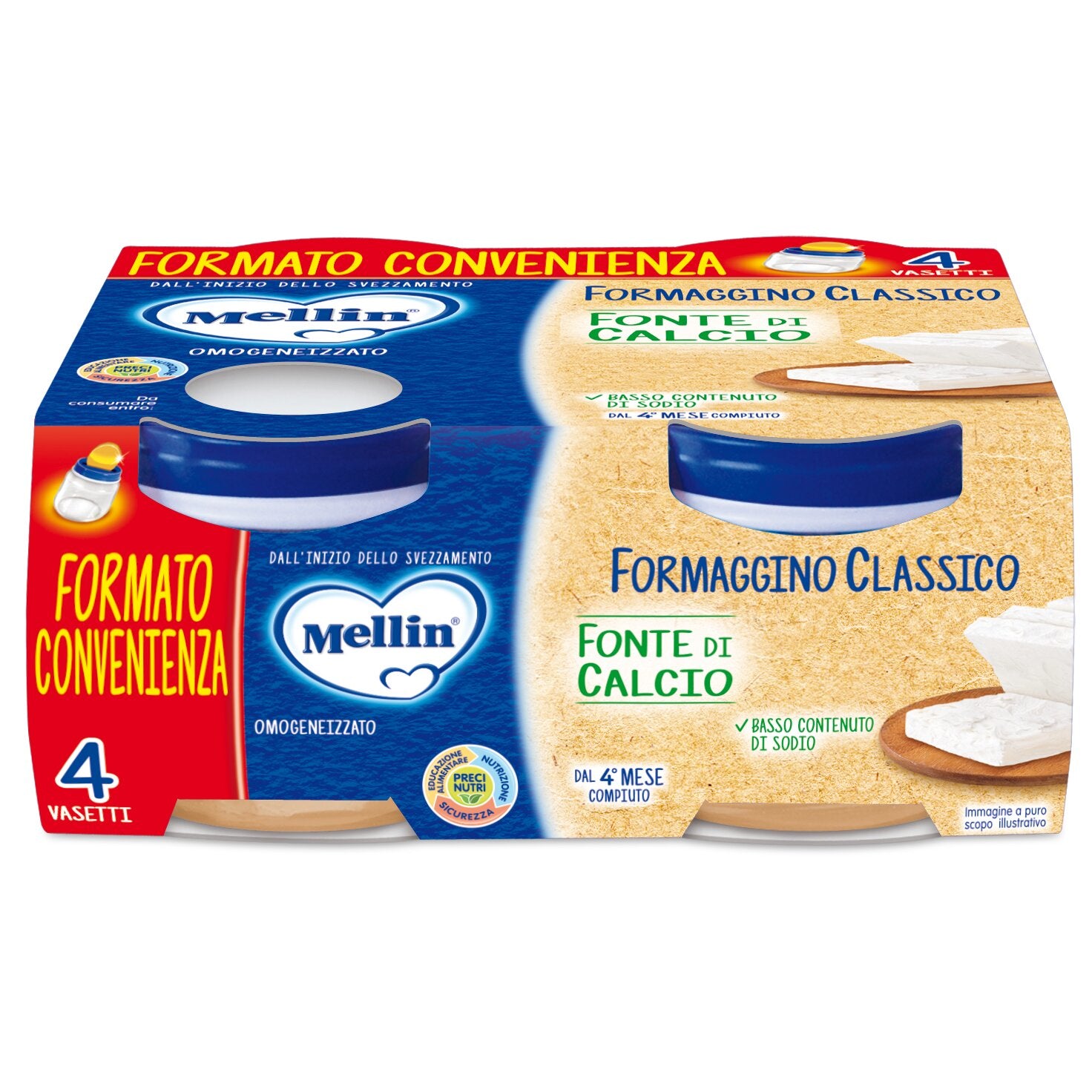 Mellin Baby Formaggino Classico 4x80g-2