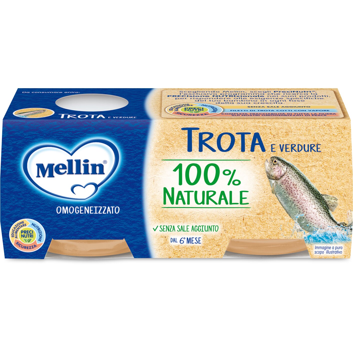 Mellin Omogeneizzato filetto di trota e verdure 2x 80g-2