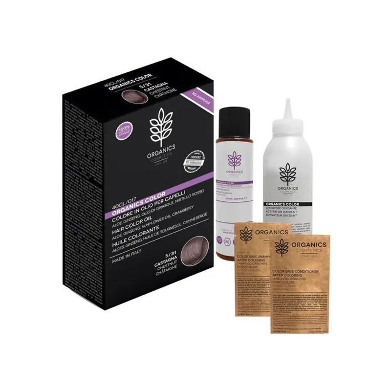 Organics Cosmetics Kit Tinta Per Capelli Organics Color 5/31 Castagna-1